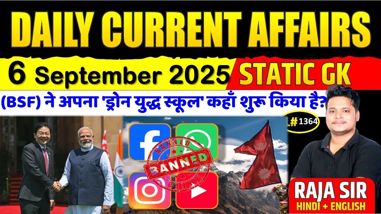 6 September 2025 |Current Affair Today | Daily Current Affairs | Ssc ...
