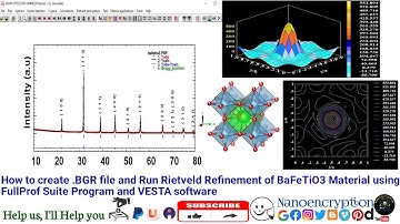 How to create .BGR file & Run Rietveld Refinement of BaFeTiO3 Material using FullProf Suite Program