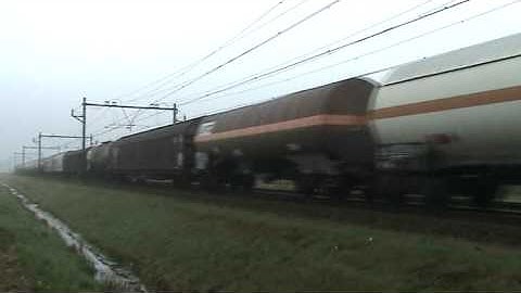 My video Number 3700 Mixed freight Train DB Schenker with Serie 1600 Electric Locomotive Railion NL