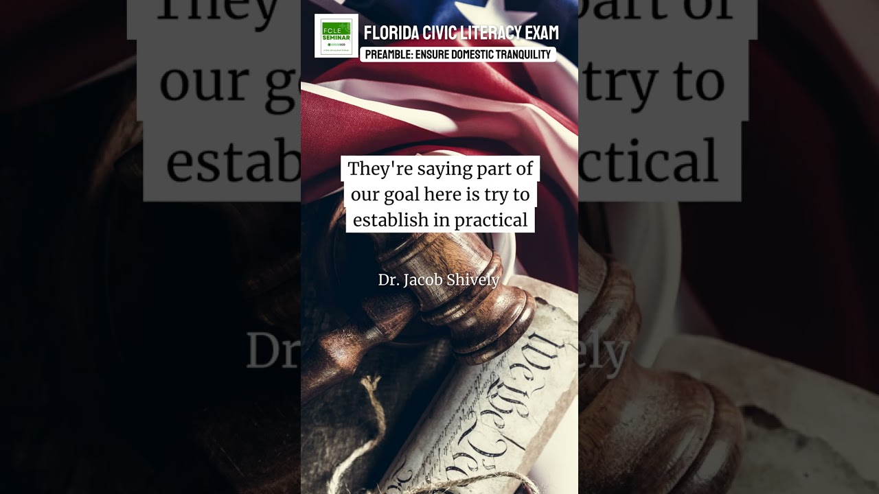 FCLE Study Guide: To Provide for the Common Defense? 🛡️ The Preamble Explained  #civicstest #fcle