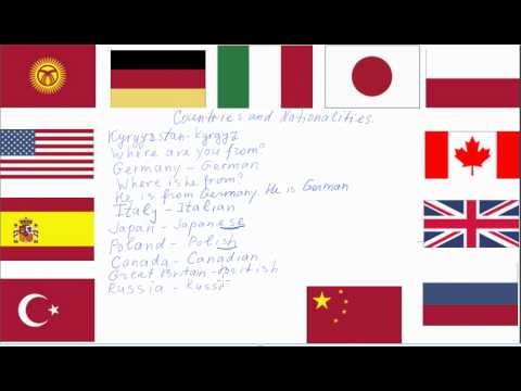 Countries and nationalities Өлкөлөр жана улуттар