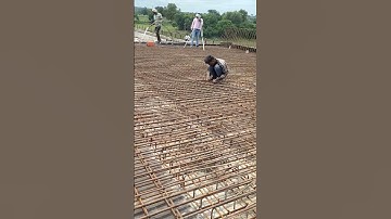 steel and level checking of Major Bridge slab before casting #video #civil #slab #bridgeconstruction
