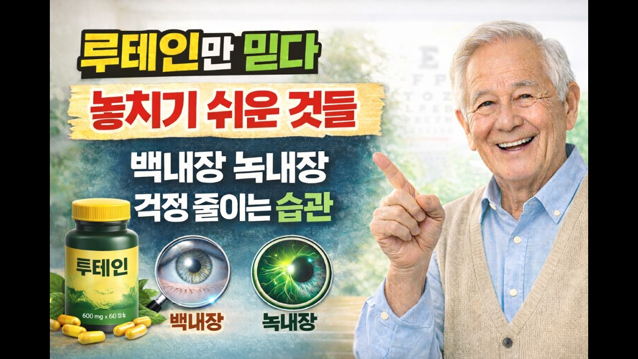 루테인만 믿다 놓치기 쉬운 것들 백내장 녹내장 걱정 줄이는 습관
