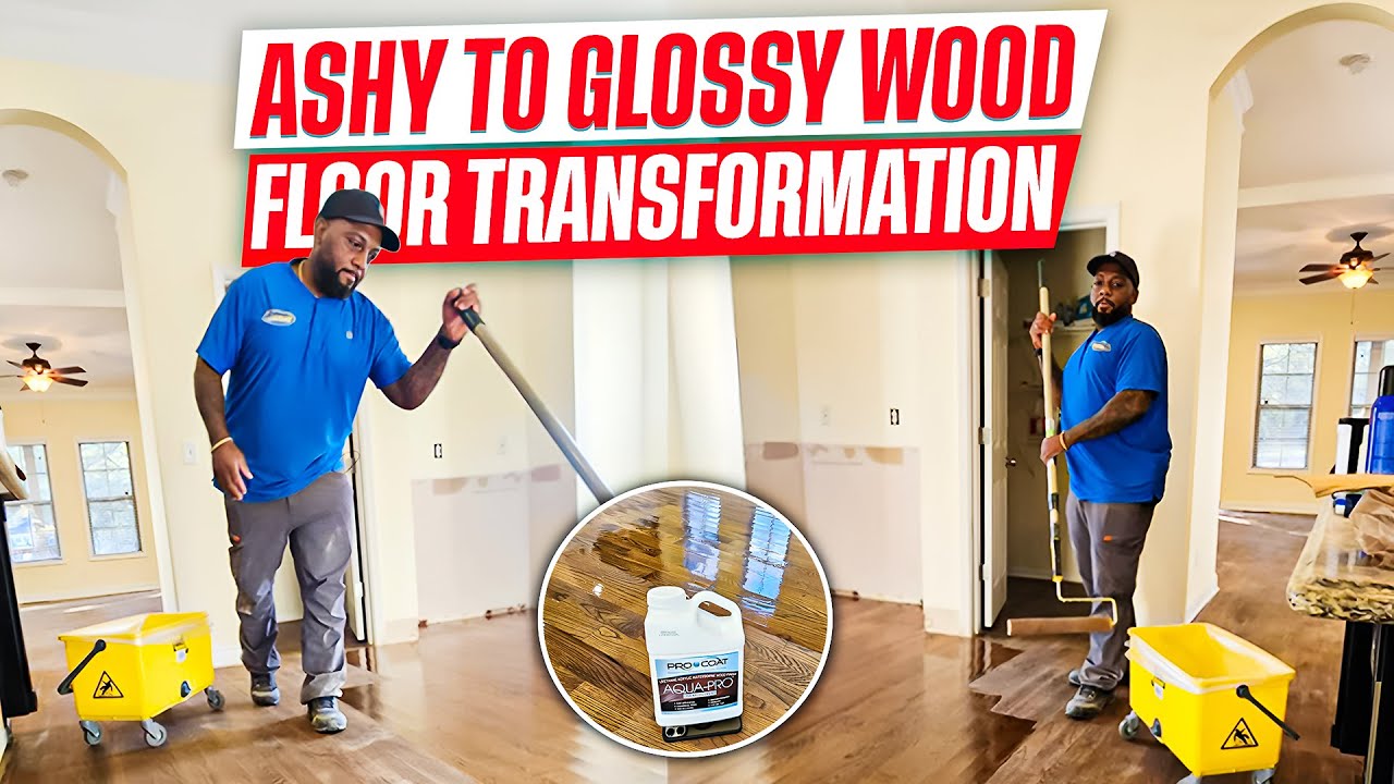 Transforming Ashy Wood Floors To Glossy: Semi-Gloss Aquapro Floor Maintenance