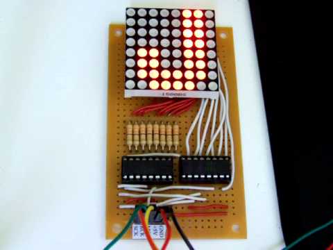 8x8 LED Matrix with 2x74HC595 Shiftregister