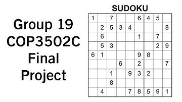 COP3502C Sudoku Final Project - Group 19