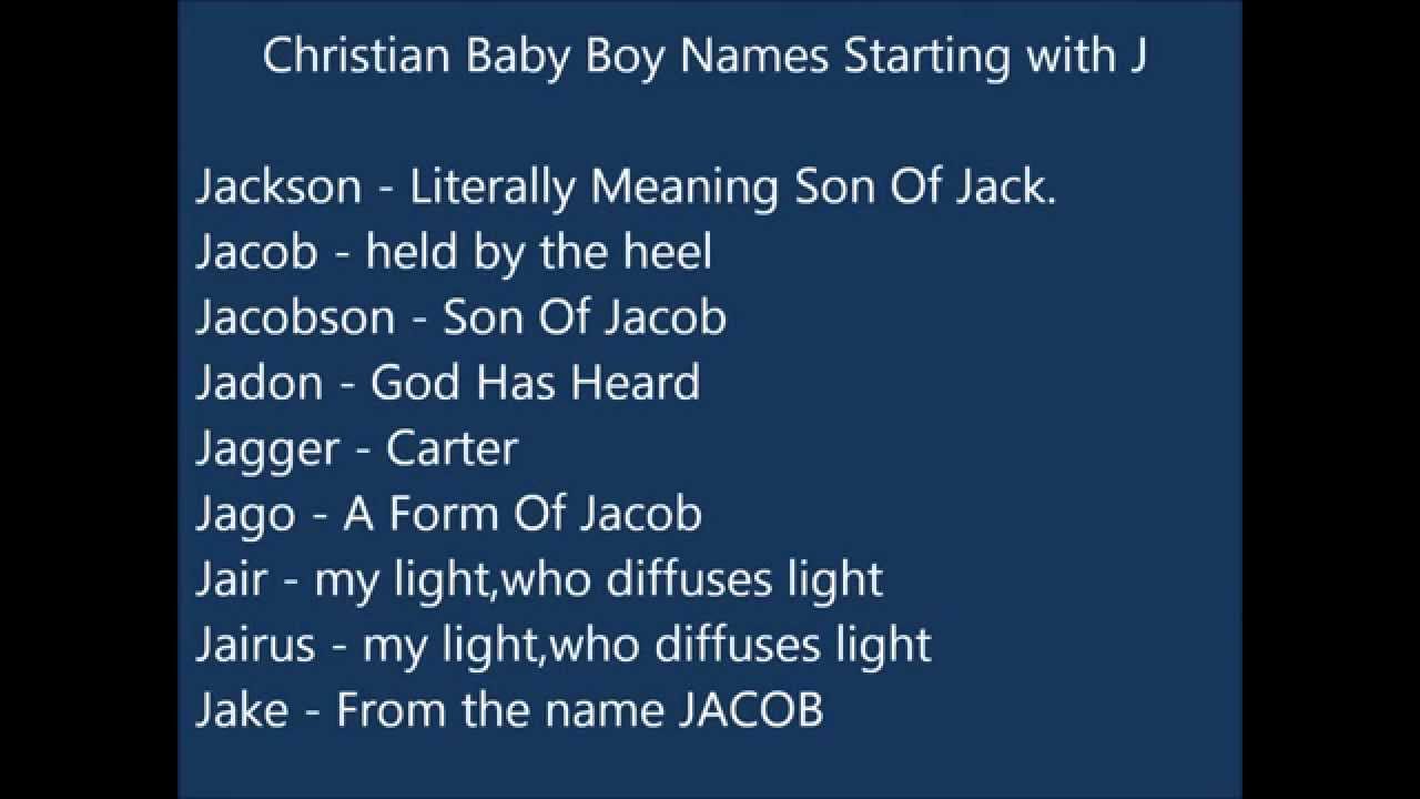 Christian Baby Boy Names J Youtube