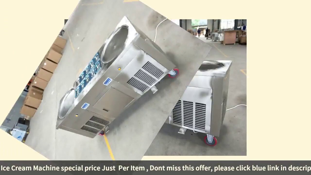 110v220v Double Pan With 10 Topping Tanks Flat Pan Ice Cream Roll Make