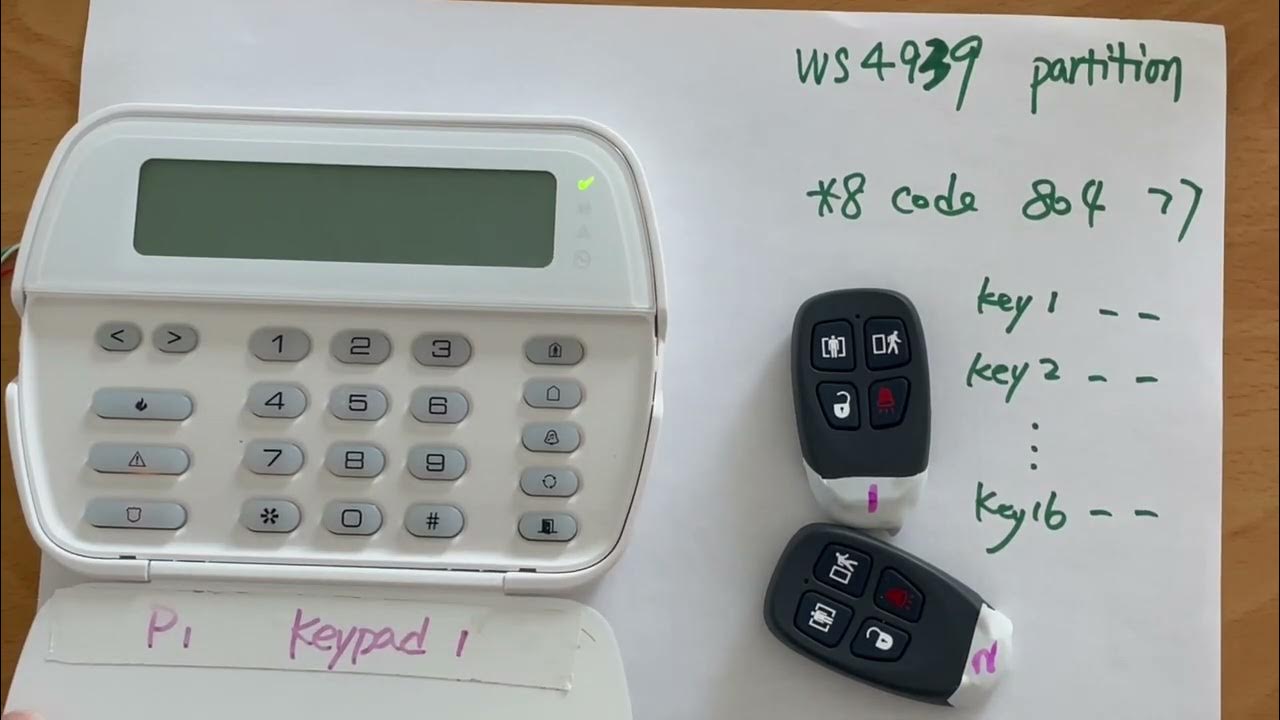 DSC pc1832 key fob WS4939 partition assignment YouTube