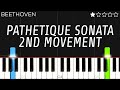 Beethoven Pathetique Sonata 2nd Movement EASY Piano Tutorial