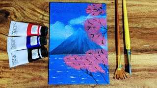 Mountain landscape painting easy | acrylic painting for beginners | relaxing art video