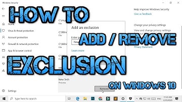 How to Add or Remove Exclusions to Windows defender security center on any Windows 10 computer.