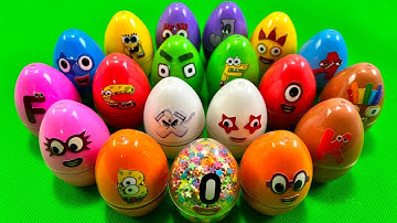 Numberblocks & Alphabet Lore - Mixing Rainbow Slime with Dinosaur Eggs Colorful! Satisfying