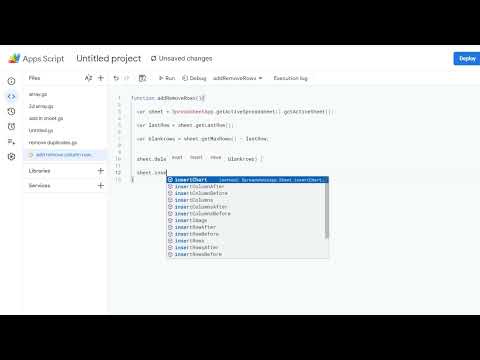 Google Apps Script Course #30: Add & Remove Rows and Columns