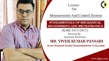 FUNDAMENTALS OF MECHANICAL ENGINEERING AND MECHATRONICS LECTURE 01 