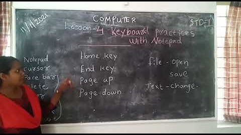 Computer Std 1 Lesson 4 Keyboard Practices with Notepad