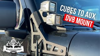 Cube Lights Wired to Aux Switches | Jeep Gladiator & JL Wrangler | DV8 Dual Light Mount