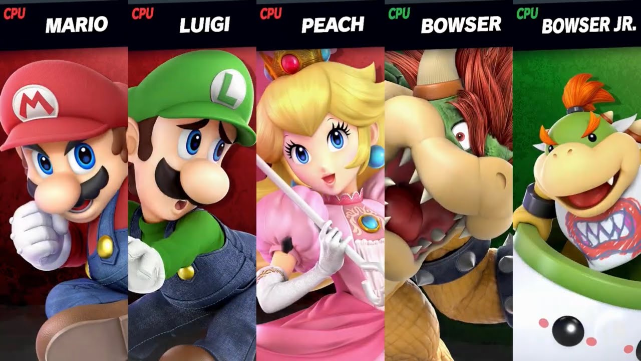 Super Smash Bros. Ultimate - Mario, Luigi & Peach vs Bowser & Bowser jr ...