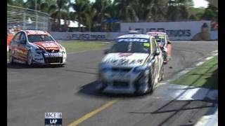 Townsville 2010 Race 2 Garth Tander Crashes and Craig Lowndes Hits James Courtney