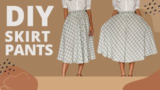 DIY SKIRT PANTS (with side pockets) | Step by step sewing tutorial