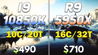 Core i9 10850K vs Ryzen 9 5950X | PC Gaming Tested