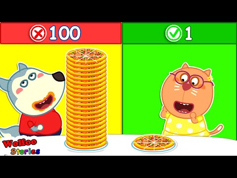 100 Layers Food Challenge ⭐ Kat vs Wolfoo Eating 1 VS 100 Layers @KatFamilyChannel