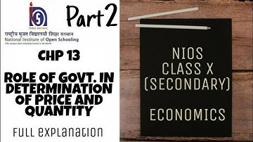 Chapter 13 PART 2 | ECONOMICS | SECONDARY (Class 10) | NIOS