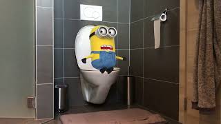 MINION GET FLUSHED ON THE TOILET