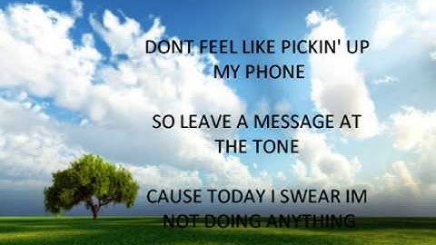 The Lazy Song by Bruno Mars - Lyrics