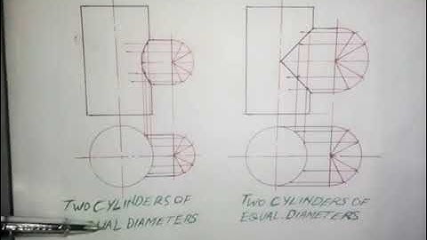 Differences between The front elevation and Plan of Two Equal and Unequal Intersecting Cylinders