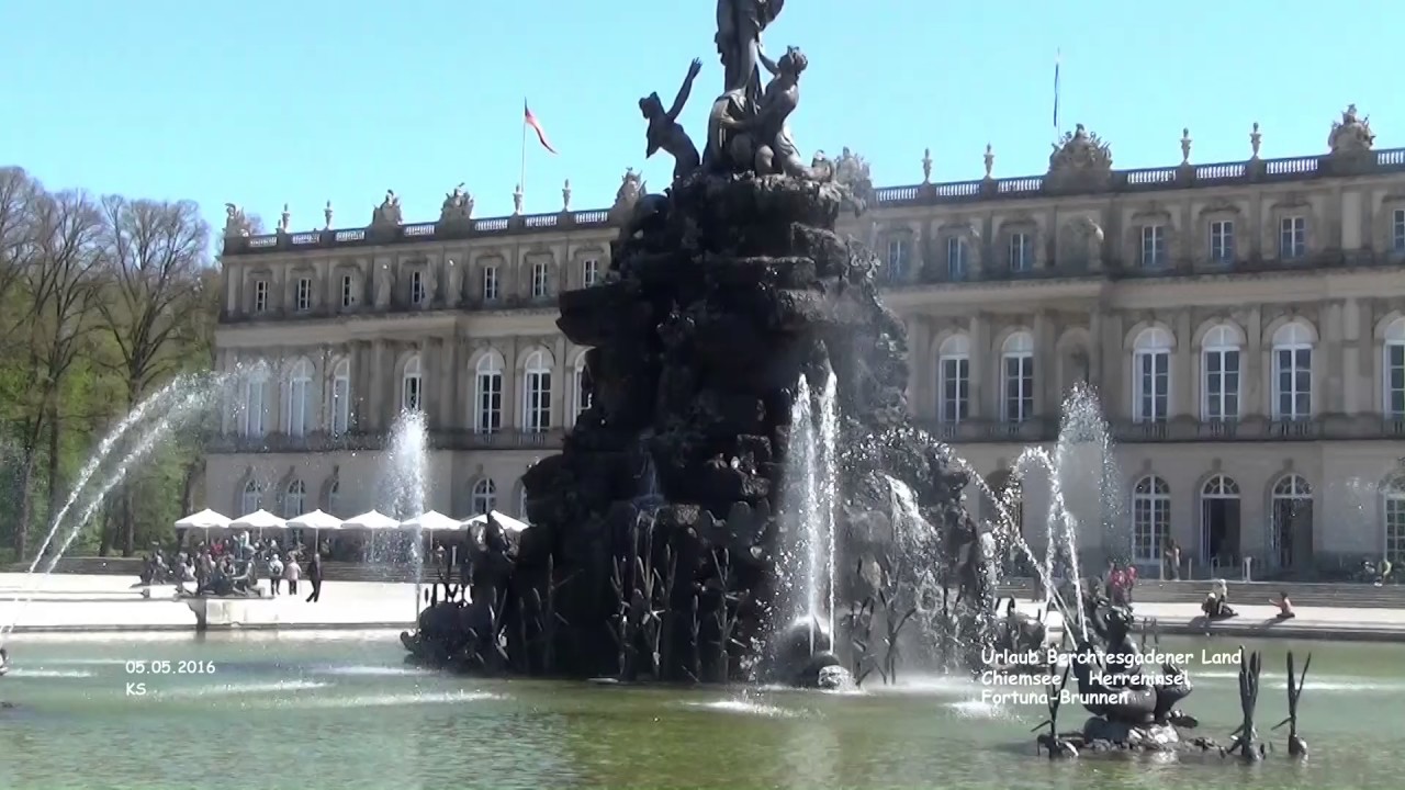 Brunnen Schlossanlage Neues Schloss Herrenchiemsee Herreninsel Chiemsee Youtube