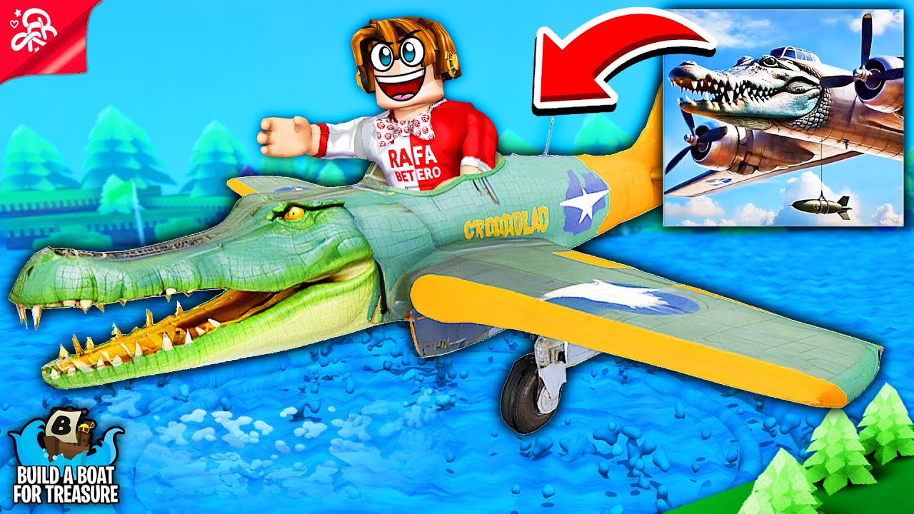 RAFINHA CONSTRUIU O CROCODILO BOMBARDILO NO BUILD A BOAT ROBLOX