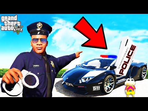 Franklin JOIN The POLICE In GTA 5 | SHINCHAN and CHOP