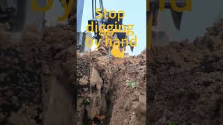 Outdoor groundwork in Shandong China: Digging a trench with a compact trencher