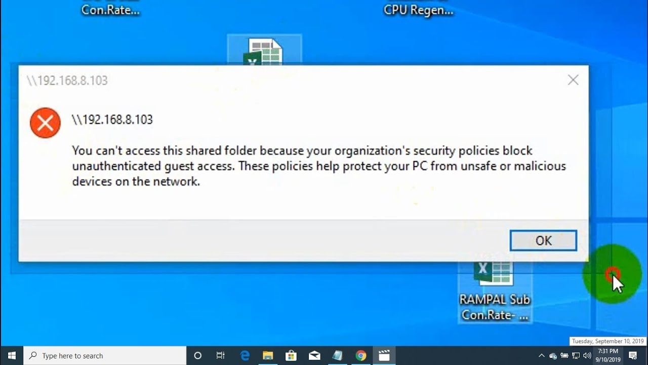 (Solved) You Can't Access This Shared Folder Because Your Organization's Security Policies Block...