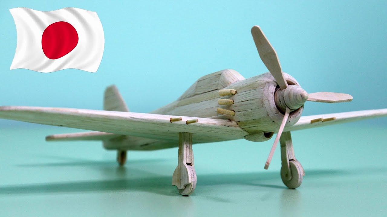 Como Hacer Un Avion Mitsubishi Zero Japones Con Palitos Youtube