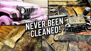 БЕЗУМНАЯ глубокая чистка грязной машины бесплатно! Реставрация деталей автомобиля Jeep!