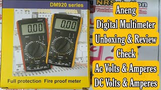 Aneng DM920 Ac/Dc Voltage & Ampere Digital Multimeter Unboxing & Live Testing AC/DC Voltage & Ampere