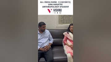 Uma Harathi (AIR-3)- UPSC CSE 2022 | Anthropology Optional Student at Vishnu IAS Academy