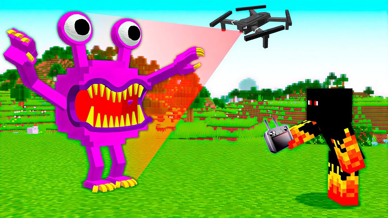 VIGIEI O MONSTRO COM UM DRONE NO MINECRAFT