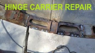 VW Bug deck lid repairing the broken spring carrier and hinges