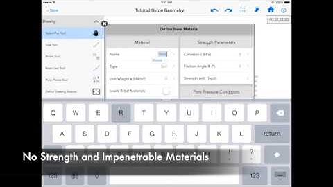 MobiSlope Tutorial - Materials and Pore Pressure Conditions