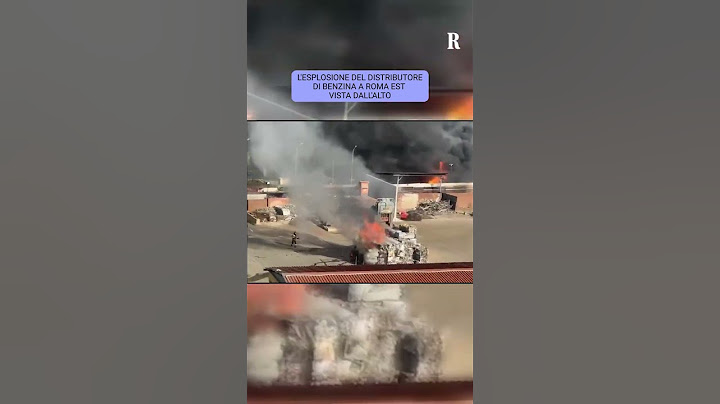 Il momento dell'esplosione del distributore di benzina di Roma Est visto dall'alto