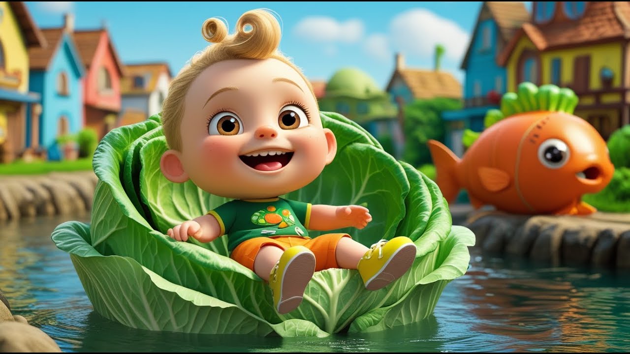 Cat and Fish Veggie Fun | Playful Kids Song | Healthy Eating Adventure Rhyme