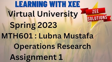 MTH601 Assignment 1 Spring 2023 Virtual University of Pakistan