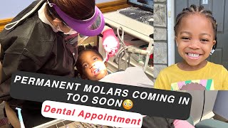 MAMAs FIRST DENTAL CLEANING &amp; CHECKUP | HER PARMANENT MOLAR MIGHT BE ERUPTING
