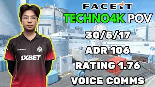Techno4K POV w/ Veccil + VOICE COMMS (30/5/17) | Rating 1.76 | CS2 FACEIT SEA