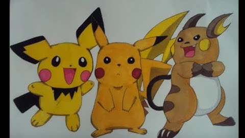 Pokemon Drawing - Pichu, Pikachu, Raichu