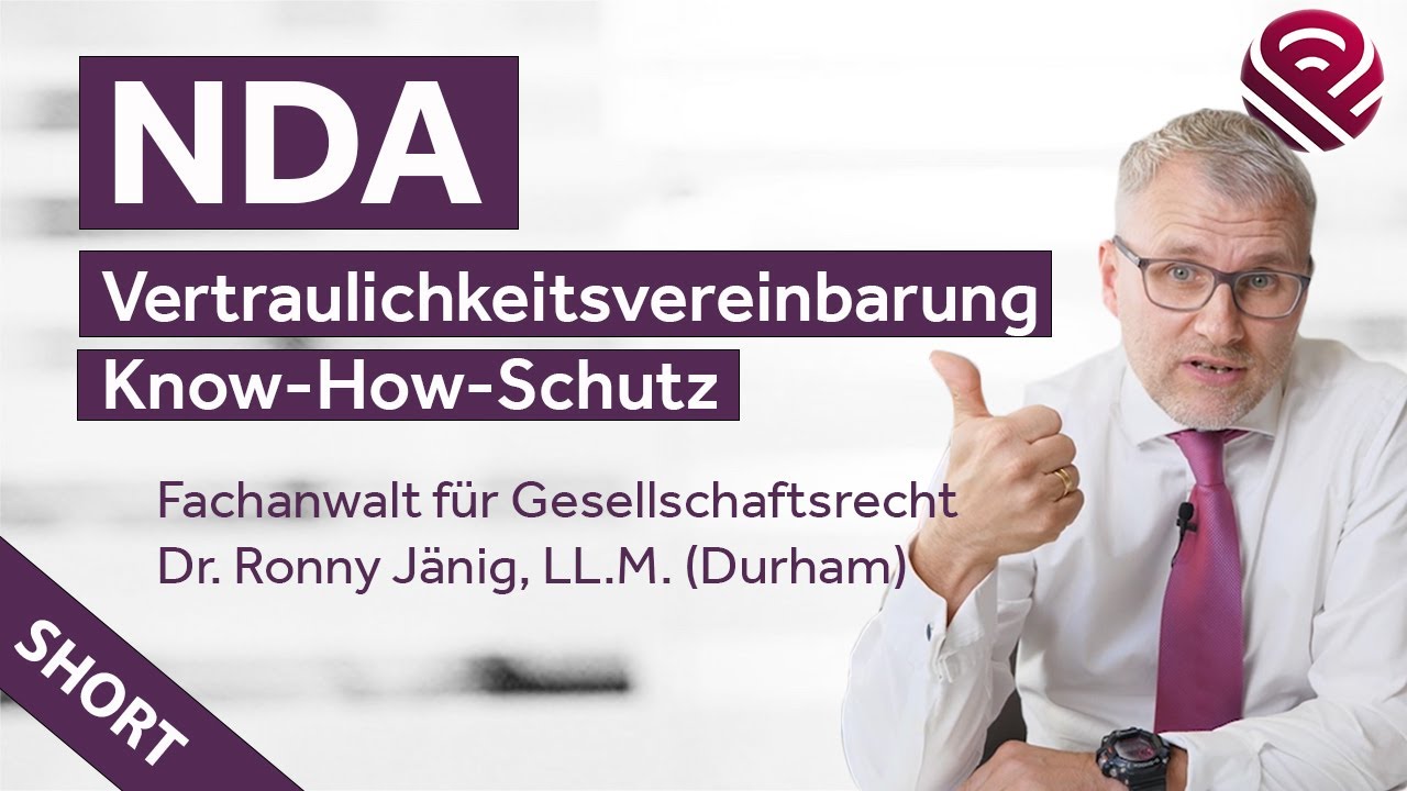 Update NDA Vertraulichkeitsvereinbarung Geheimhaltungsvereinbarung ( 1min )