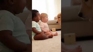 Babies and Talkative Dog Have a Full Conversation #shorts